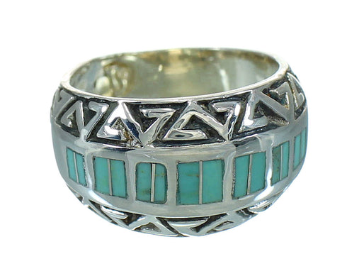 Turquoise Water Wave Sterling Silver Ring Size 5-1/2 RX86376